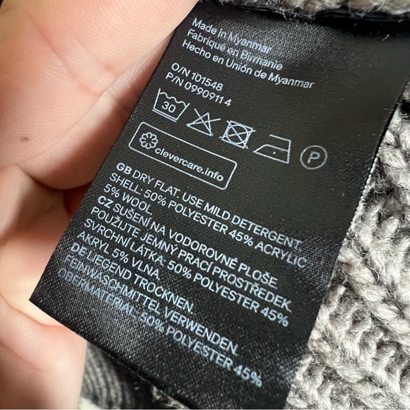 H&M Womens Chunky Slouchy High Neck Long Sleeve Knit Sweater Size Large Wool - Picture 9 of 9